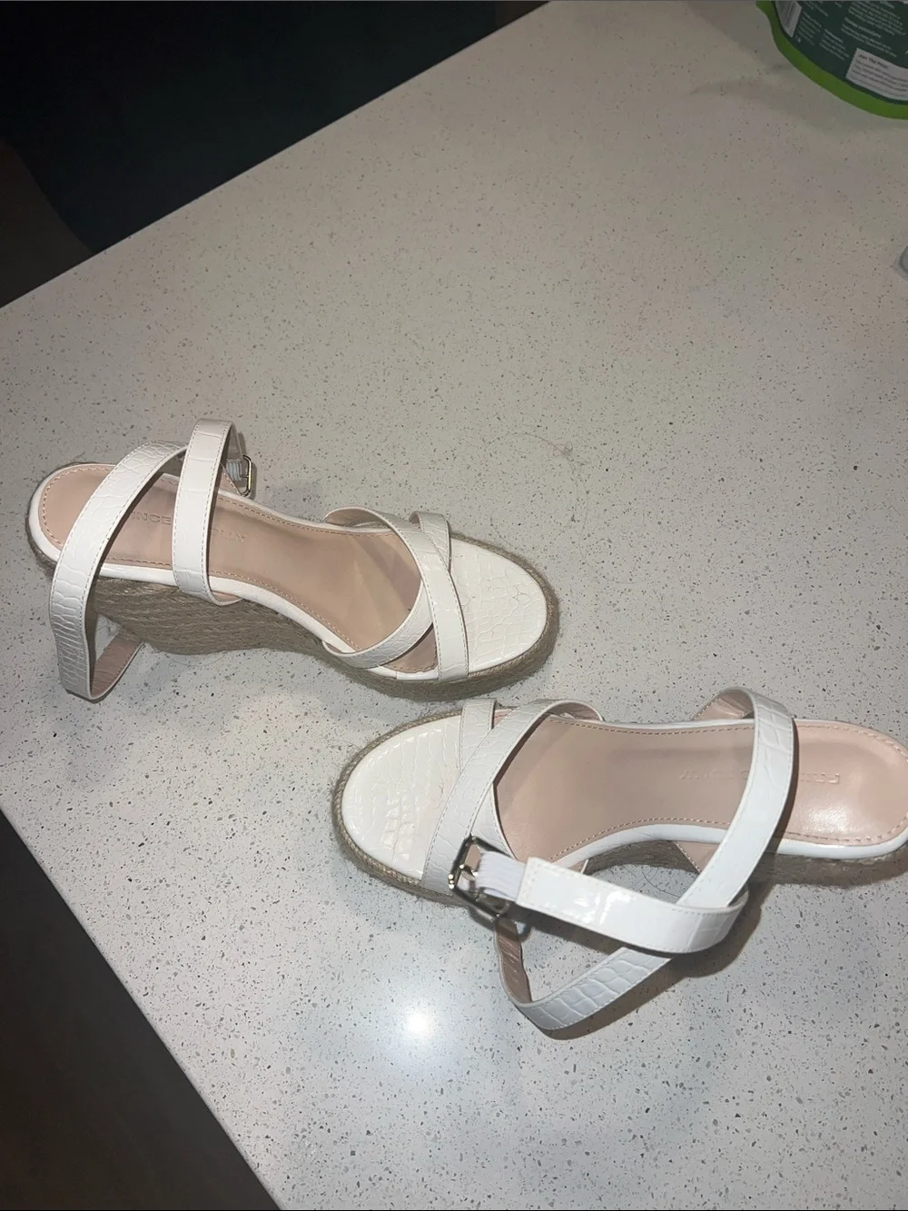 Princess Polly White Espadrille Platform Wedge Sandals